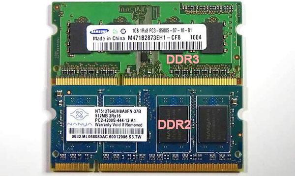 رم DDR2 و DDR3 در لپ تاپ