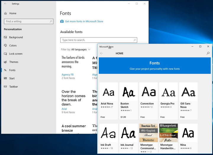 نحوه نصب فونت ها از طریق Microsoft Store