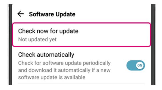بر روی Check for Updates ضربه بزنید