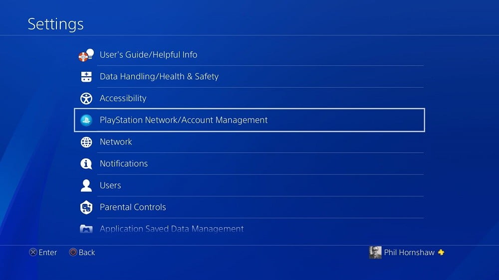 وارد PS4 خود شوید و به منوی تنظیمات یا settings بروید