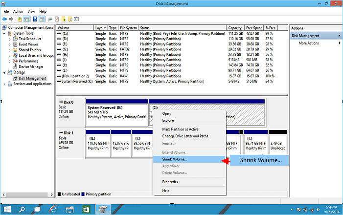 مرحله 2 Windows 10 Disk Management