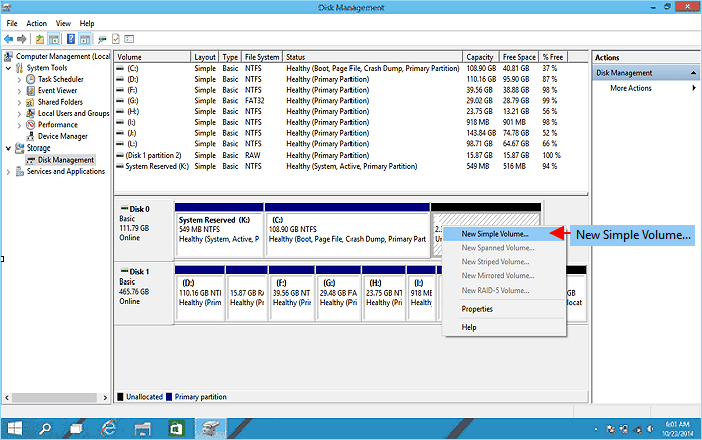 مرحله 3 و 4 Windows 10 Disk Management