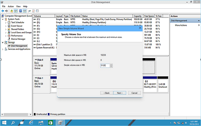 مرحله 5 Windows 10 Disk Management