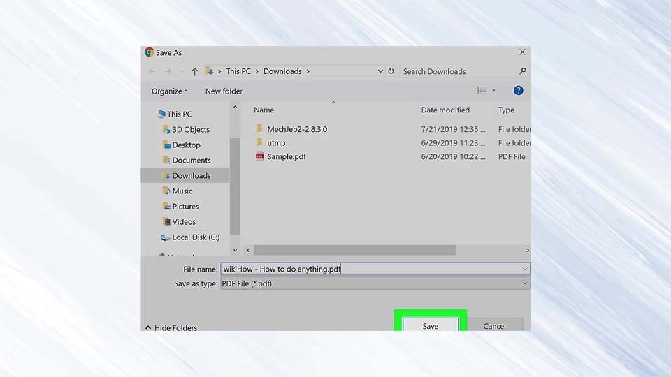 تبدیل صفحه وب به PDF