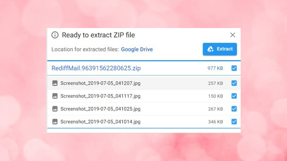 استخراج فایل Zip 