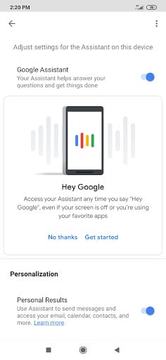 دستیار گوگل : انتخاب دستگاه