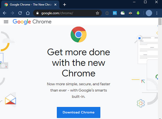 برنامه کاربردی برای جستجو در اینترنت Google Chrome