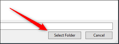 انتخاب محل ذخیره عکس و و زدن گزینه Select Folder