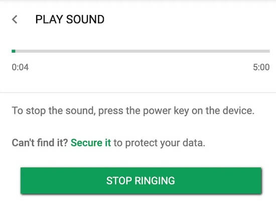 گزینه Play Sound برای یافتن گوشی در نزدیکی شما