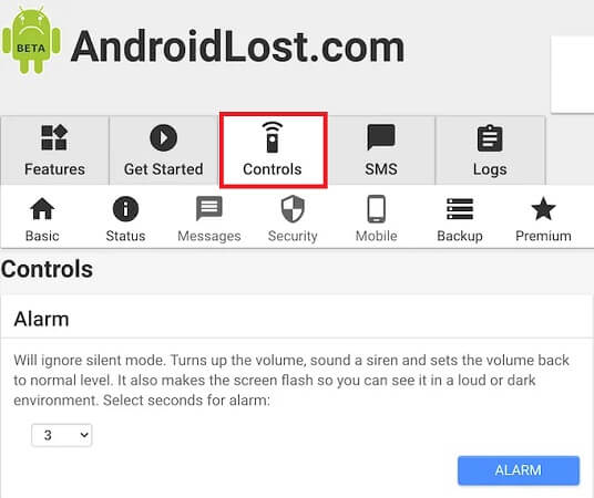 بخش Controls در  Android Lost