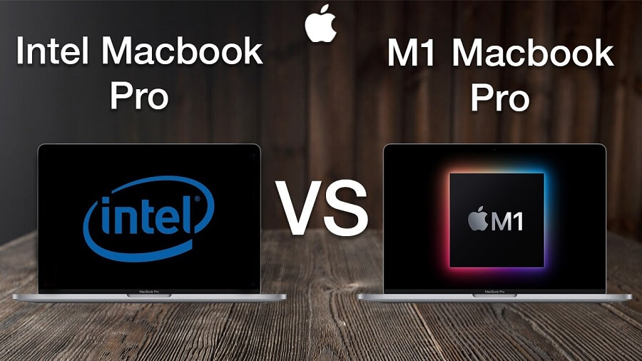 مقایسه پردازنده های intel و M1 اپل با یکدیگر