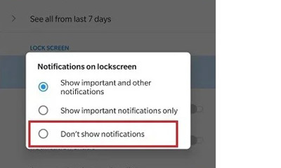 انتخاب Dont show Notifications