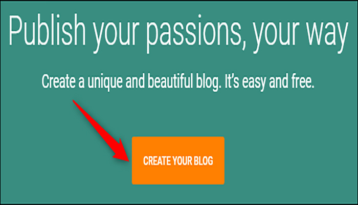 بر روی گزینه "Create Your Blog" کلیک کنید.